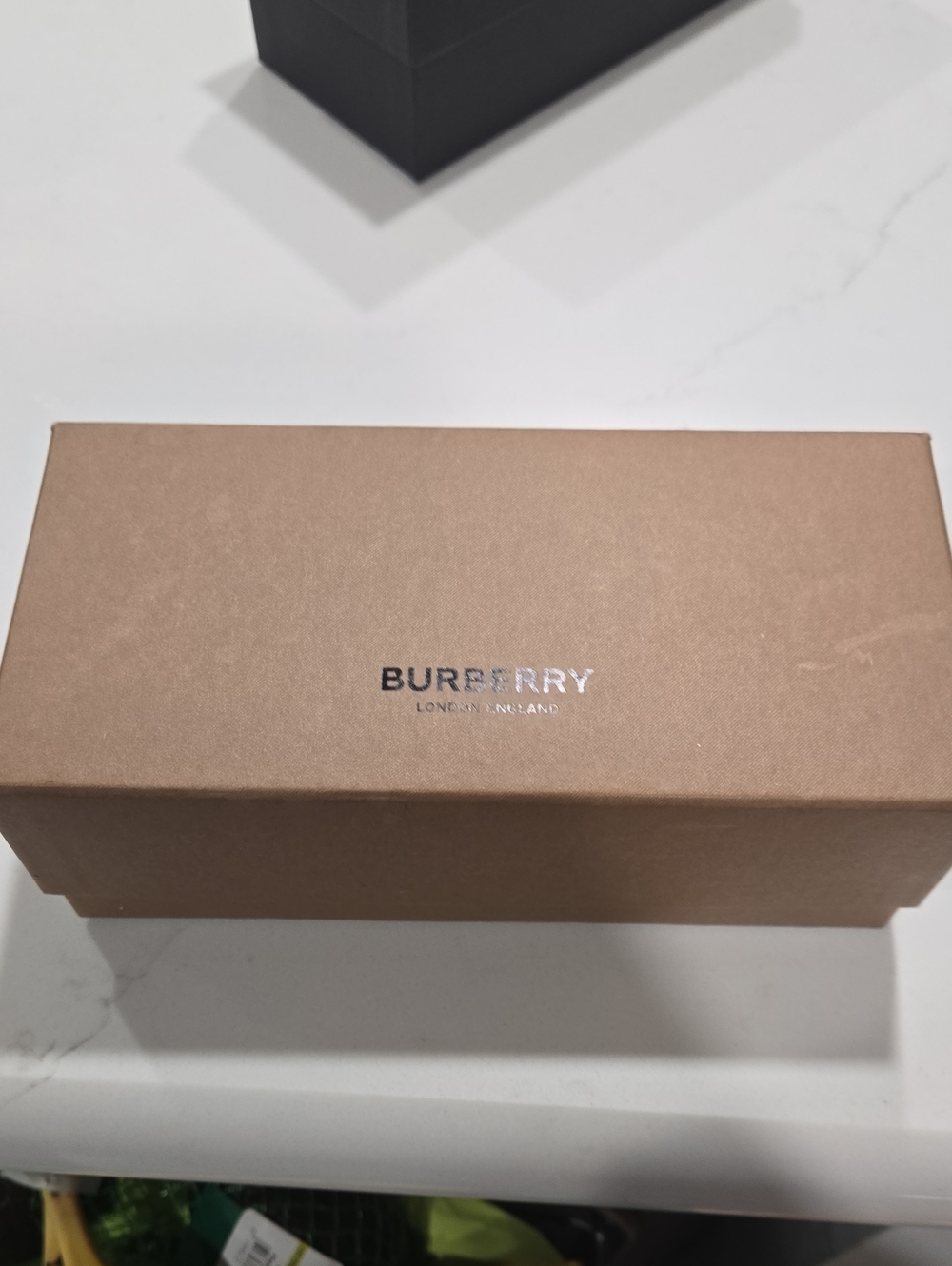 Burberry Tan Accessory Box with Silver Logo